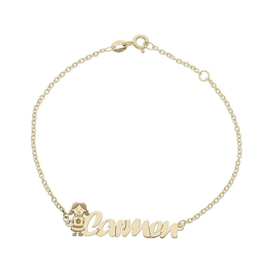PULSERA ORO 18KL NIÑA + NOMBRE - PU1133