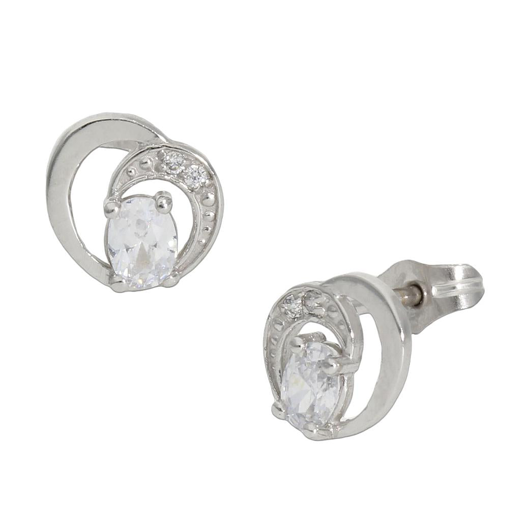 PENDIENTES ORO BLANCO 18KL CIRCONITAS - P1261