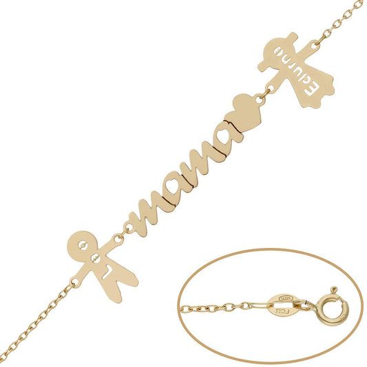 PULSERA ORO 18KL MAMA + NIÑOS - PU1370