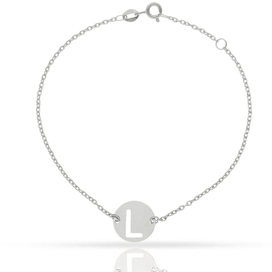 PULSERA ORO BLANCO 18KL LETRA - 12MM - PU1457