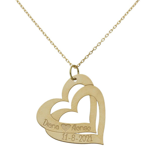 GARGANTILLA ORO 18KL - 2 CORAZONES - G1081