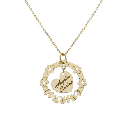GARGANTILLA ORO 18KL MAMA + FLORES - G999