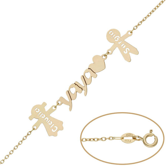 PULSERA ORO 18KL YAYA + NIÑOS - PU1369