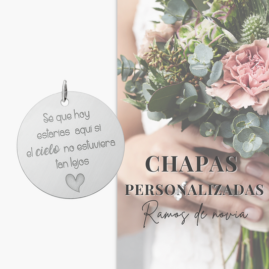 Medallón Ramo de Novia - CHAPA PLATA 925MM