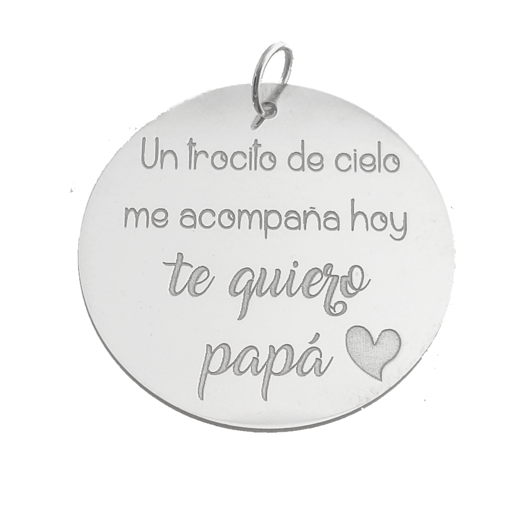Medallón Ramo de Novia - CHAPA PLATA 925MM