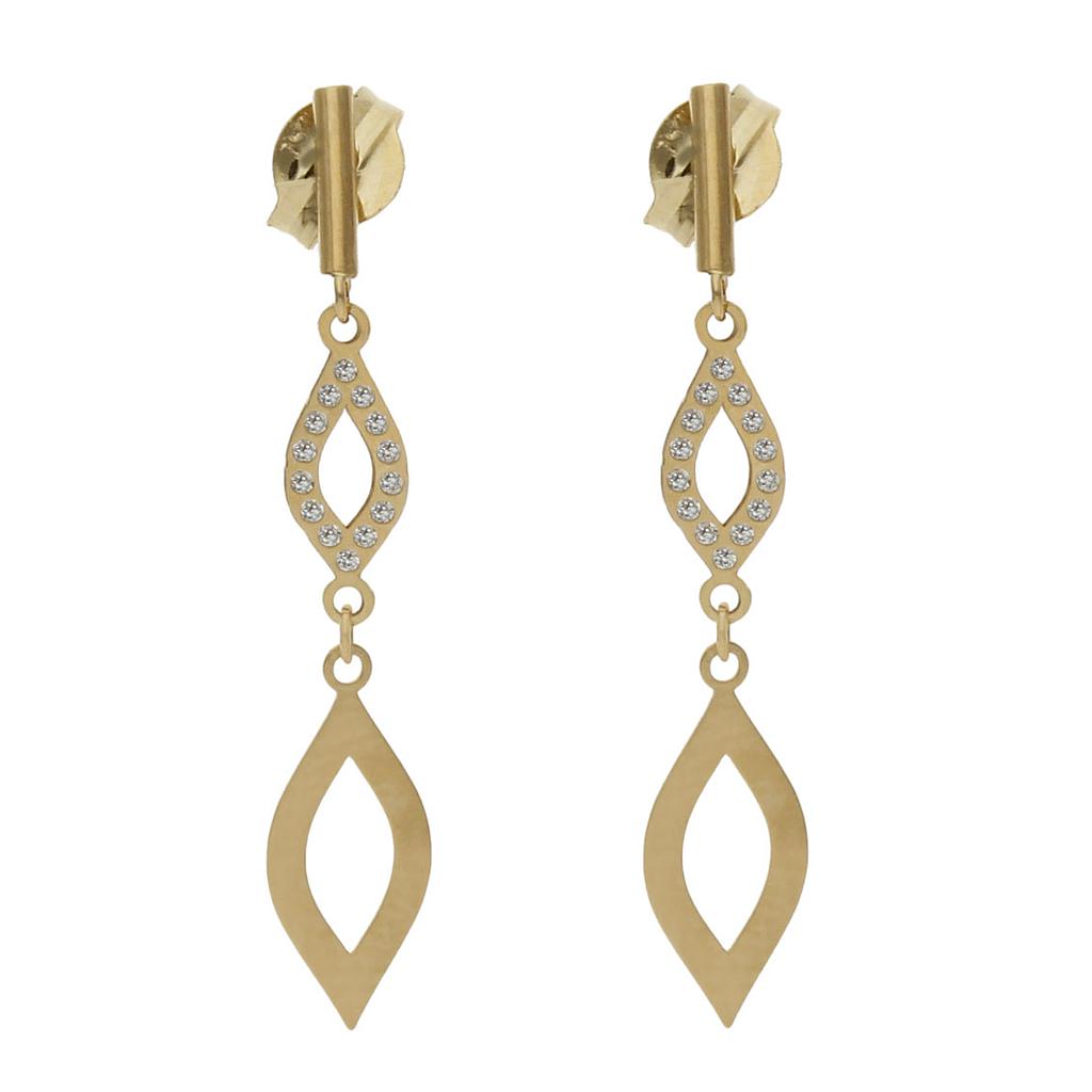PENDIENTES ORO 18KL CIRCONITAS - 5x30MM - P1484