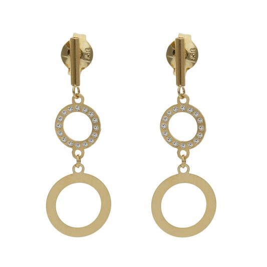 PENDIENTES ORO 18KL CIRCONITAS - 8x24MM - P1487