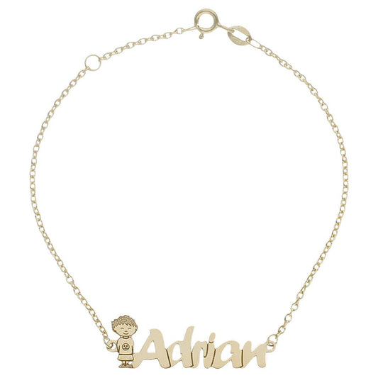 PULSERA ORO 18KL NIÑO + NOMBRE - PU1129