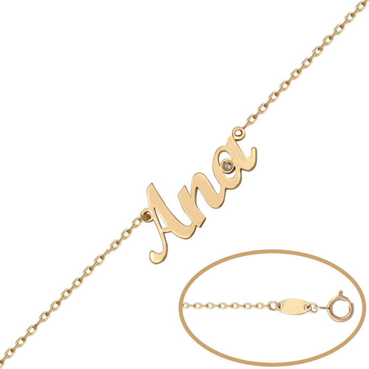 PULSERA NOMBRE GRANDE ORO 18KL + DIAMANTE - PU46