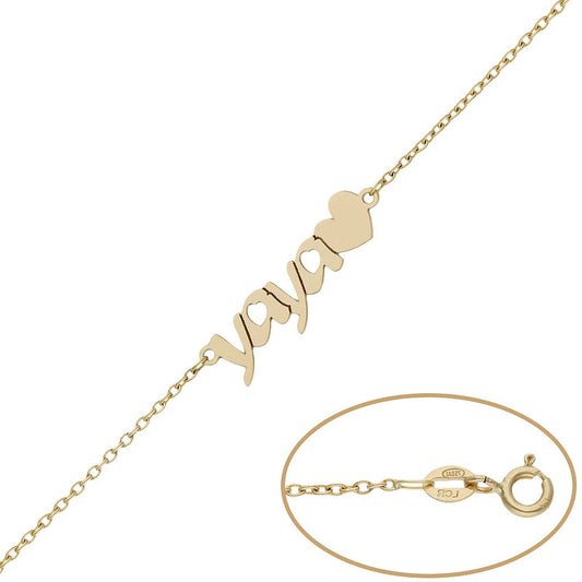 PULSERA ORO 18KL YAYA + CORAZON - PU1374