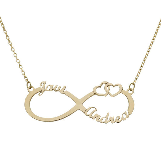 COLGANTE ORO 18KL INFINITO + CORAZONES - G979