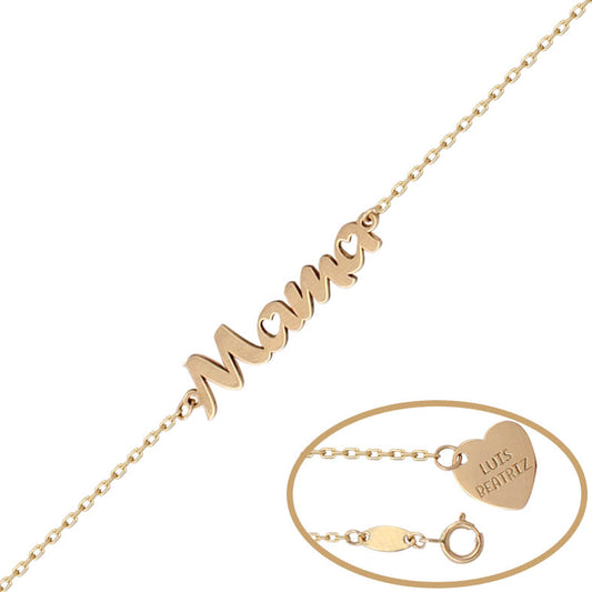 PULSERA ORO 18KL NOMBRE + CORAZON - PU1132