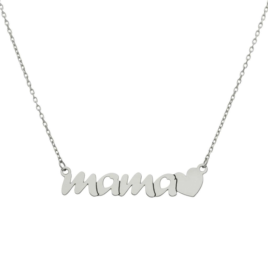 GARGANTILLA ORO BLANCO 18KL MAMA + CORAZON - G1033