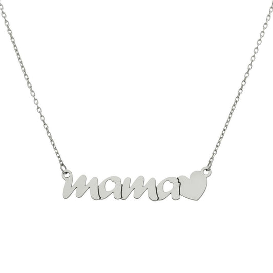 GARGANTILLA ORO BLANCO 18KL MAMA + CORAZON - G1033