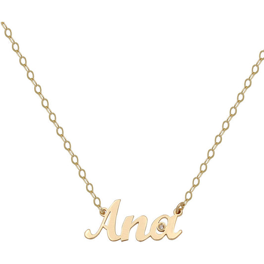 COLGANTE ORO 18KL NOMBRE MEDIANO + DIAMANTE - G141