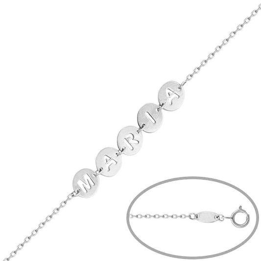 PULSERA ORO BLANCO 18KL CIRCULOS NOMBRE - PU1172