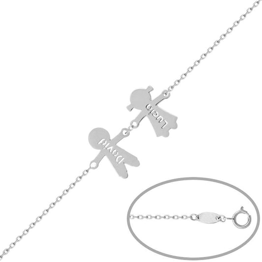 PULSERA ORO BLANCO 18KL NIÑOS NOMBRES - PU1177