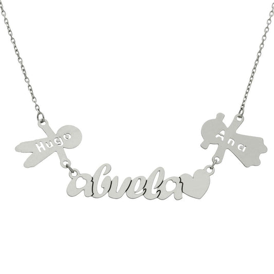 GARGANTILLA ORO BLANCO 18KL ABUELA + NIÑOS - G1037