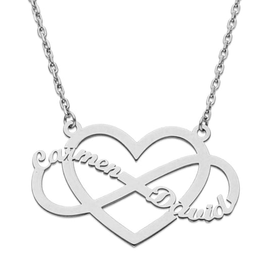 GARGANTILLA ORO BLANCO 18KL INFINITO + CORAZON - G940