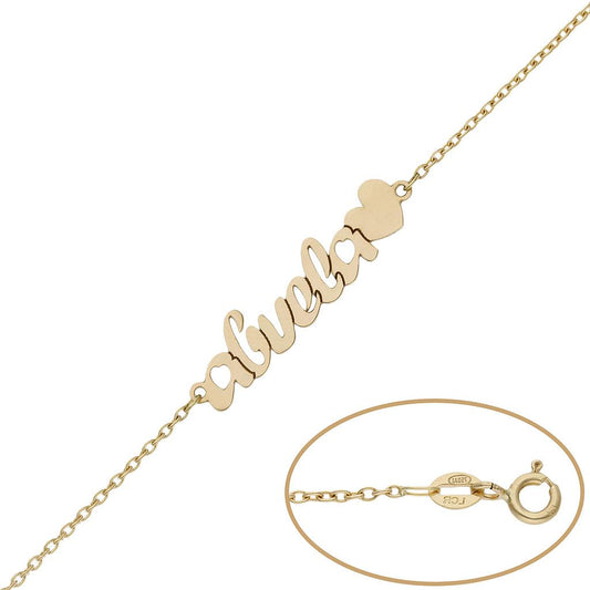 PULSERA ORO 18KL ABUELA + CORAZON - PU1372