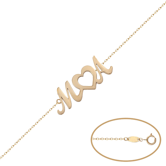 PULSERA ORO 18KL INICIALES + CORAZON - PU1356