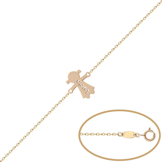 PULSERA ORO 18KL NIÑA + NOMBRE - PU1127