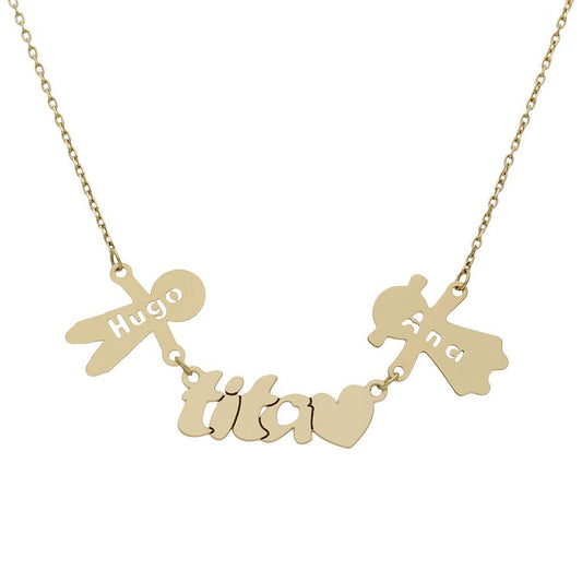 GARGANTILLA ORO 18KL TITA + NIÑOS - G1012
