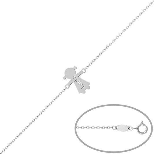 PULSERA ORO BLANCO 18KL NIÑA + NOMBRE - PU1179