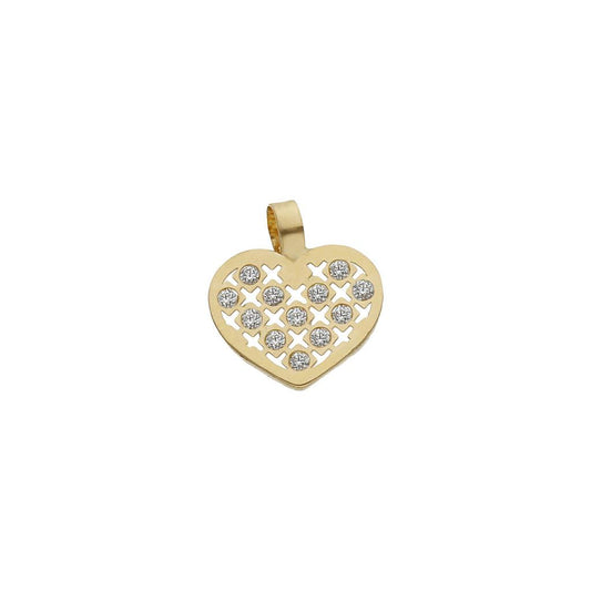 COLGANTE ORO 18KL CORAZON CIRCONITAS - 8x9MM - G1076