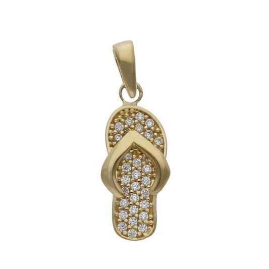 COLGANTE ORO 18KL SANDALIA CIRCONITAS - 7x15MM - G1099