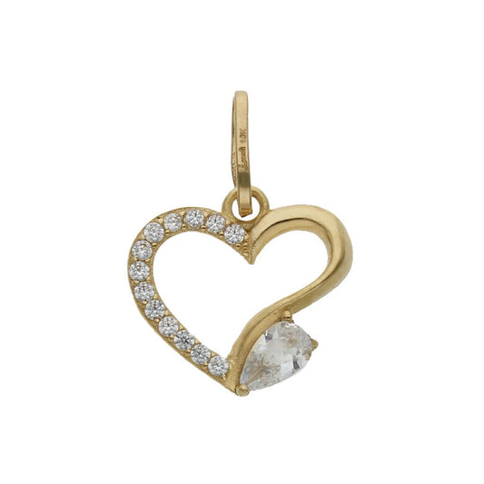 COLGANTE ORO 18KL CORAZON CIRCONITAS - 13x13MM - G1101