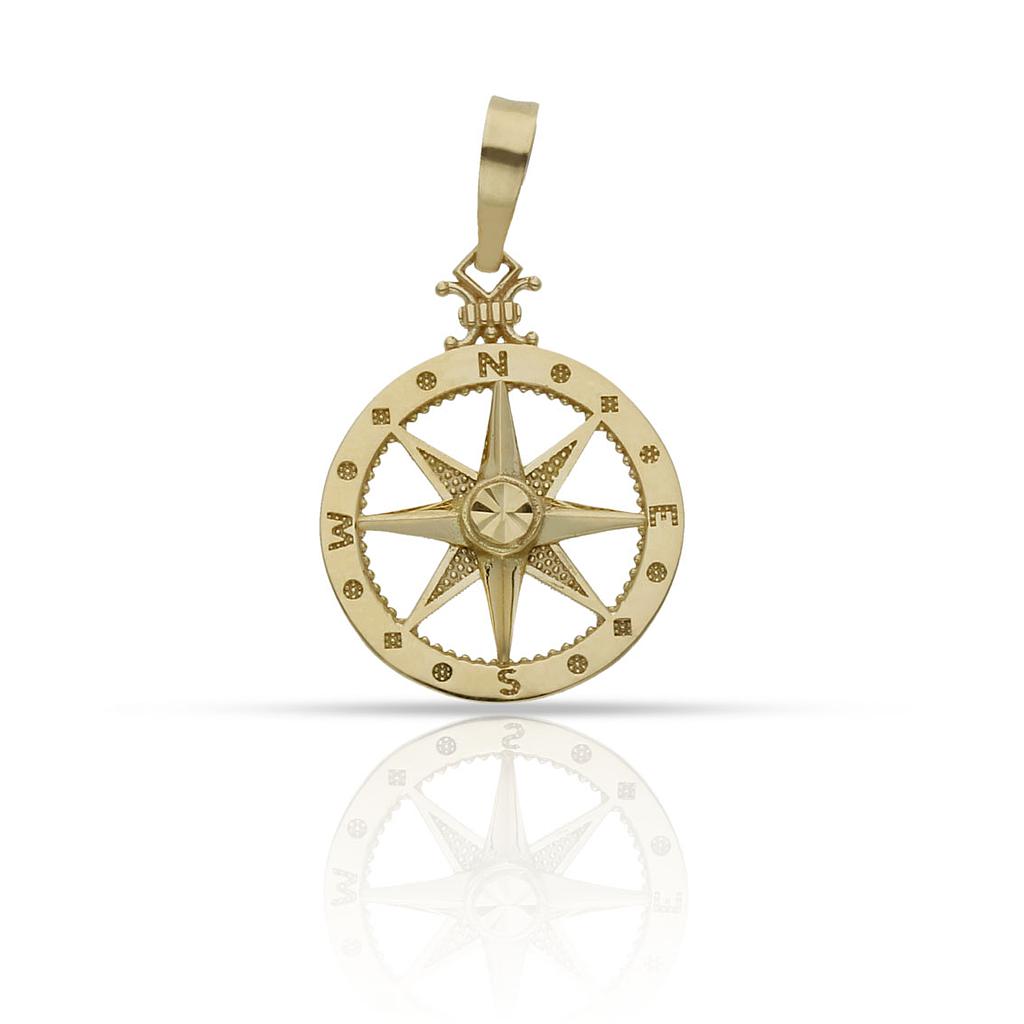 COLGANTE ORO 18KL ROSA DE LOS VIENTOS - 14MM - G1118