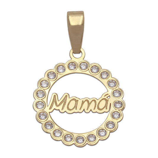 COLGANTE ORO 18KL MAMA CIRCONITAS - 16MM - G538