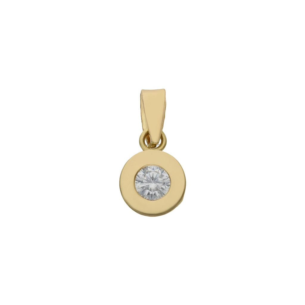 COLGANTE ORO 18KL CHATON CIRCONITA 6.50MM - G554