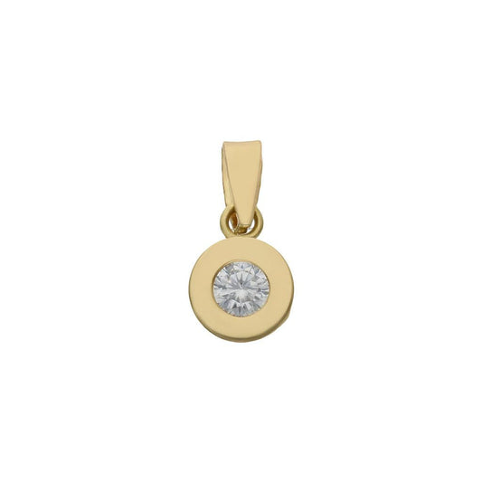 COLGANTE ORO 18KL CHATON CIRCONITA 6.50MM - G554