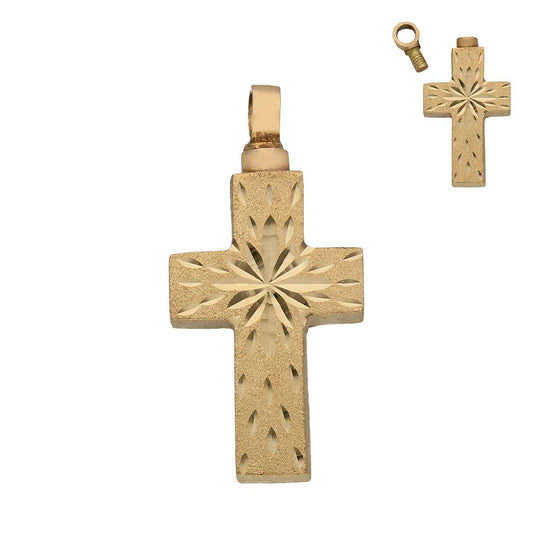 GUARDACENIZAS ORO 18KL CRUZ - 16X33MM - G879