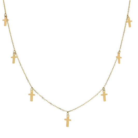 GARGANTILLA ORO 18KL CHARMS CRUCES - G956