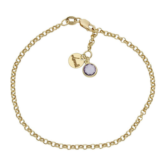 PULSERA MI HISTORIA ORO 18KL 2.50MM - LILA - HT100L