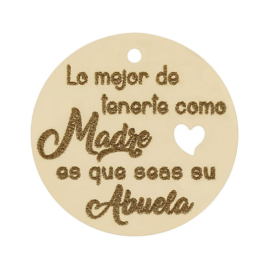 MI HISTORIA - ABALORIO ORO 18KL FRASE ABUELA - HT310