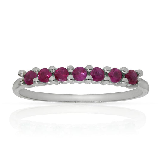 SORTIJA ORO BLANCO 18KL RUBIES FINOS - LCR322Bn12