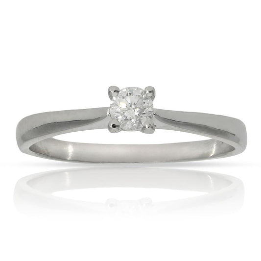 SORTIJA ORO BLANCO 18KL DIAMANTE - LCR342Bn12