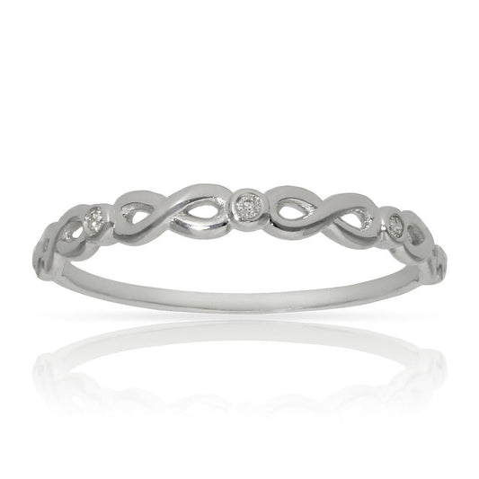 SORTIJA ORO BLANCO 18KL DIAMANTES INFINITOS - LCR352Bn12