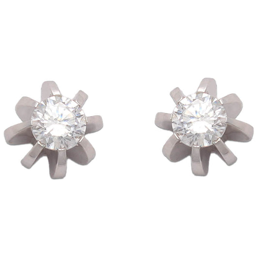 PENDIENTES ORO BLANCO 18KL DIAMANTES - LCR433B