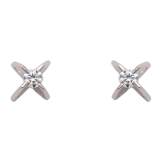 PENDIENTES ORO BLANCO 18KL DIAMANTES - LCR435B