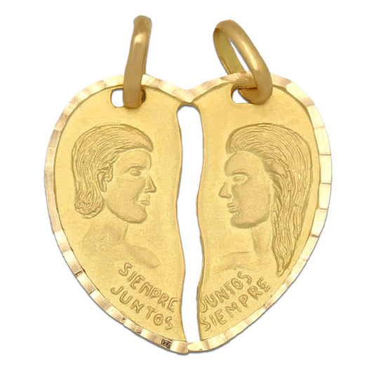 MEDALLA ORO 18KL CORAZON PARTIDO - 19x19MM - M17