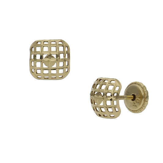 PENDIENTES ORO 18KL CUADRADOS - 6MM - P1142