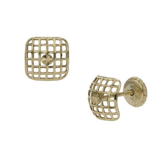 PENDIENTES ORO 18KL CUADRADO - 7MM - P1144