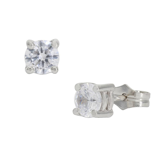 PENDIENTES ORO BLANCO 18KL CIRCONITAS - 5.50MM - P1274