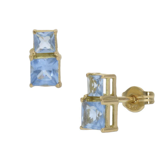PENDIENTES ORO 18KL AZUL - P1307