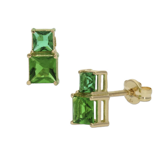 PENDIENTES ORO 18KL CRISOPAL VERDE - P1308